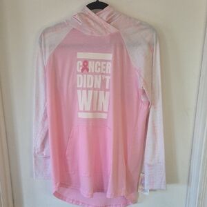 LuLaRoe Pink and White Hoodie with Empowering Message